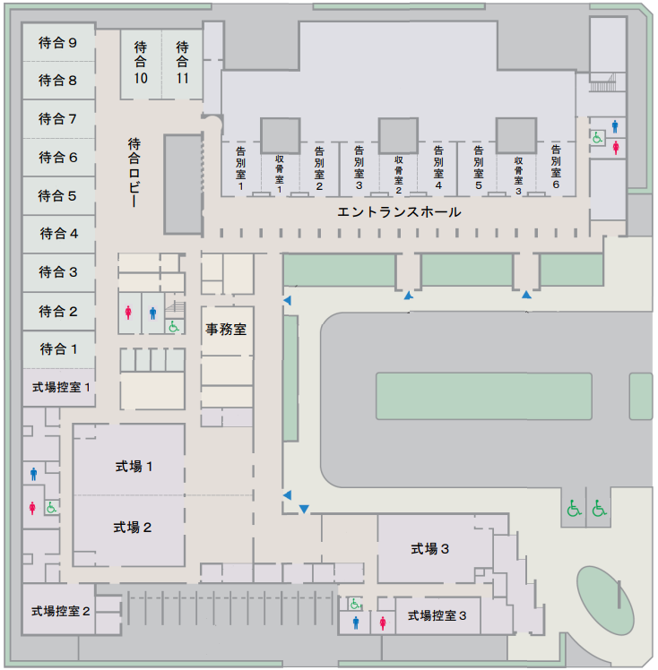 前橋市斎場の館内案内図